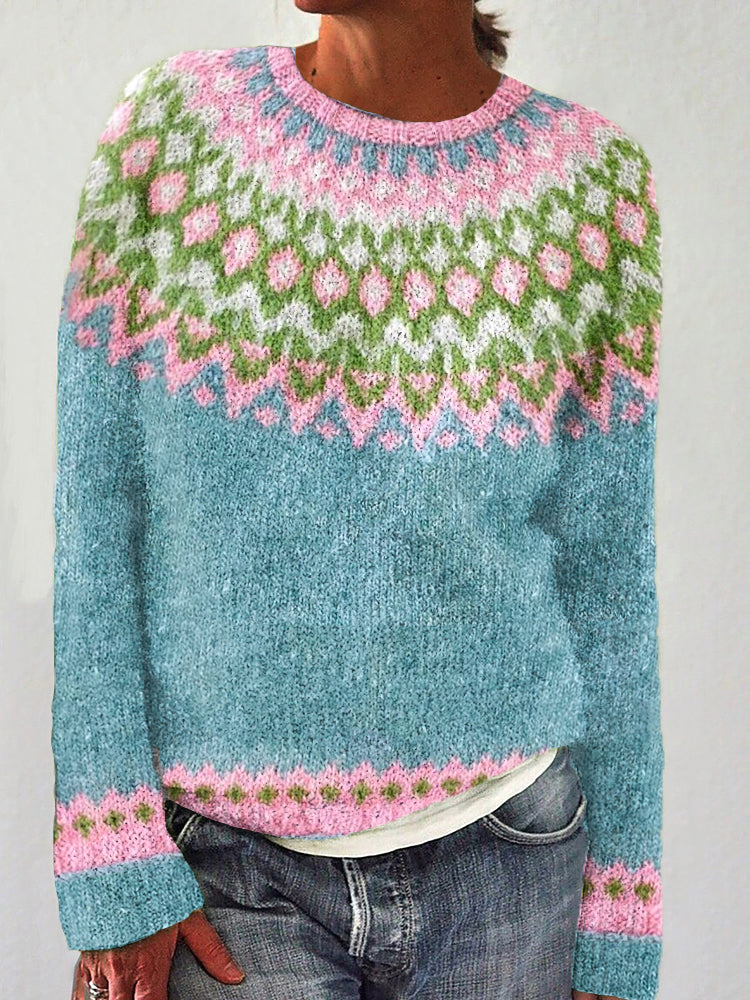 Sweater with a geometric pattern