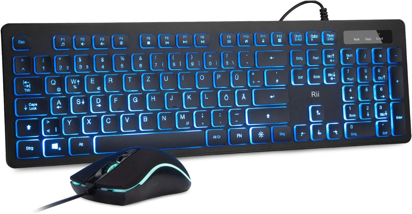 Rii Gaming Tastatur und Maus Set mit Kabel