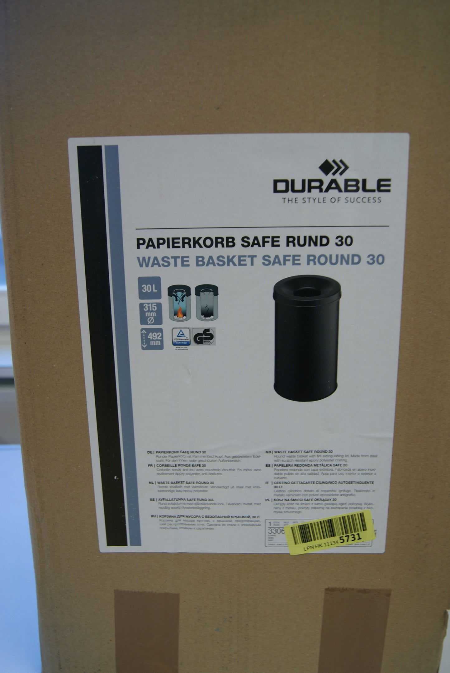 DURABLE wastepaper basket-black