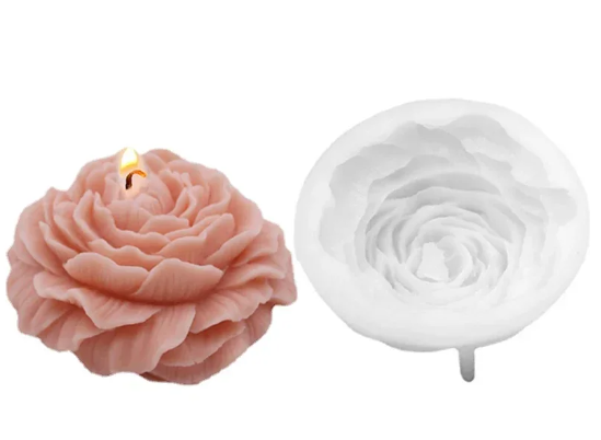 Large peony flower silicone mold