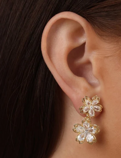 Crystal flower earrings