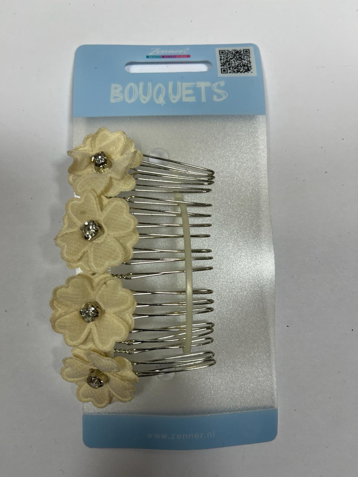 Hair comb with flowers